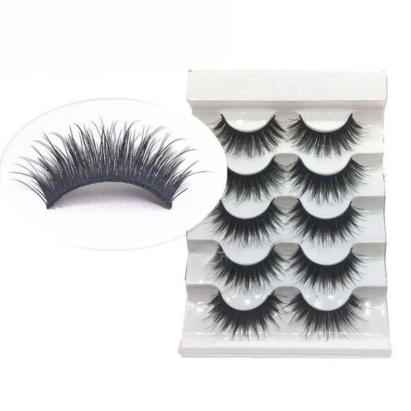 

5 pairs stage false eyelashes fake eyelash 100% handmade comfortable curly mink 3d full eyelashes strip long natural makeup
