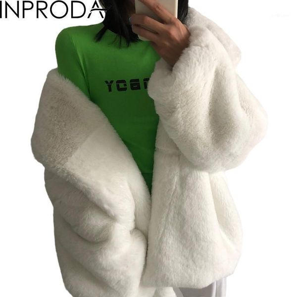 

inproda women fur coat white vintage fake fur overcoat women fashion loose long faux coat 2021 new white vintage1, Black