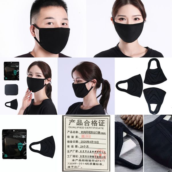 

classic factorygwrrwashable face cotton fashion black masks reusable dustproof cloth mask for man woman protective products