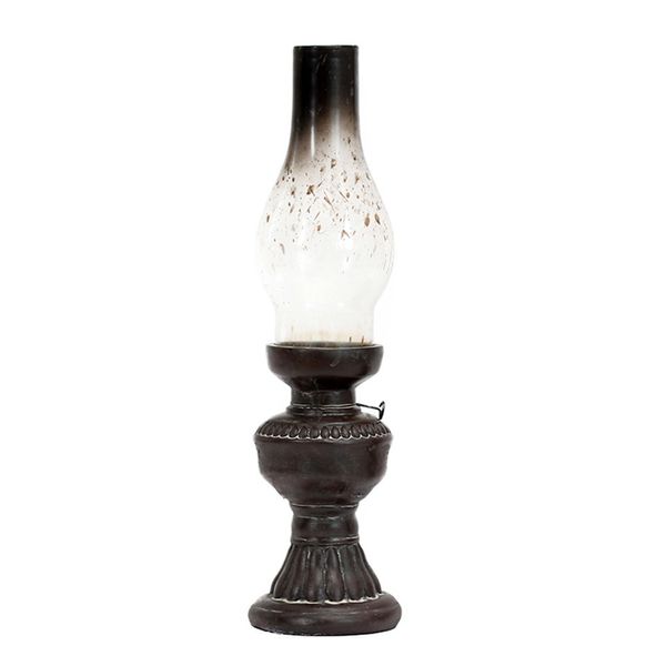 Retro vintage lâmpada de querosene candlestick resina artesanato ornamentos criativos casa sala de estar mesa de mesa decorações Y200109