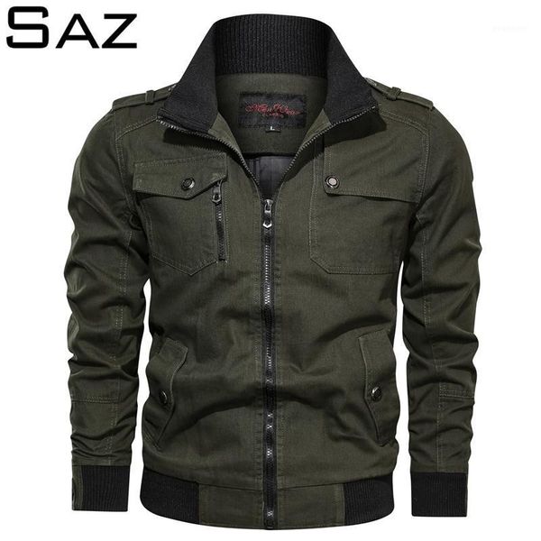 

saz men's jacket casual cotton outdoor windbreaker jacket1, Black;brown