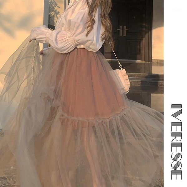 

sweet mesh fairy patchwork summer women skirts elegant casual beach high waist club girl transparent party tutu long skirts1, Black