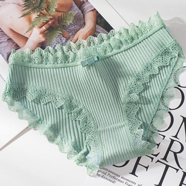 

lace bow briefs mid waist panties fashion breathable female thong underwear solid color ladies daily lingerie1, Black;pink