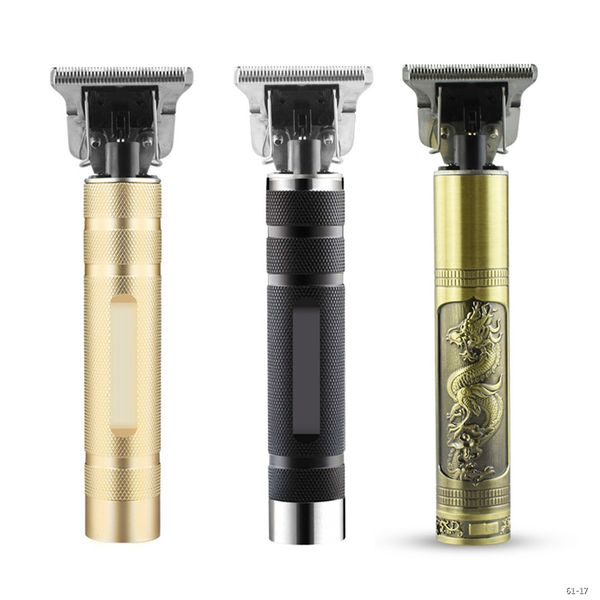 

usb rechargeable new electric hair clipper retro carved oil head scissors household electric fader 5w hair cutting machine 61-17