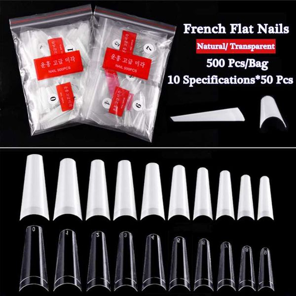 

denim fake nails french flat head 500 pieces/bag 10 sizes each with 50 pcs everything for manicure., Red;gold