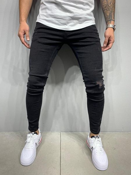 

black distressed slim fit denim jeans, Blue