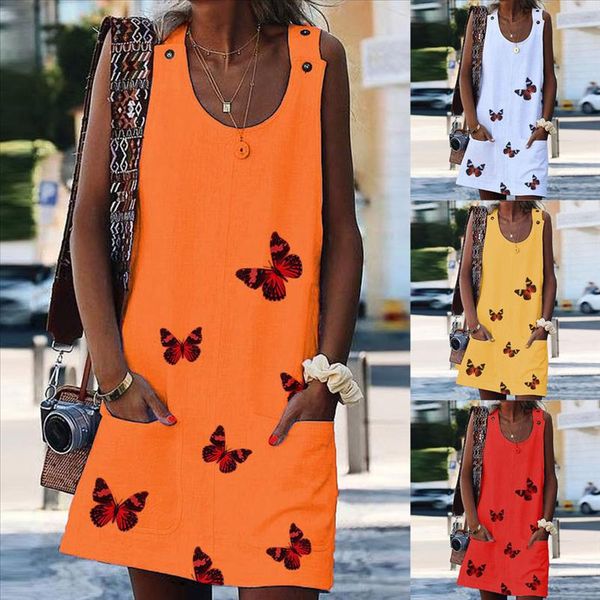 

women summer dress boho summer prints button pockets sleeveless dress maxi dresses casual beach vestidos, Black;gray