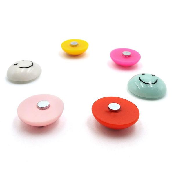 

6pcs colorful smile face fridge magnets 3d resin craft whiteboard refrigerator kid message post home diy decoration accessories wmtthj