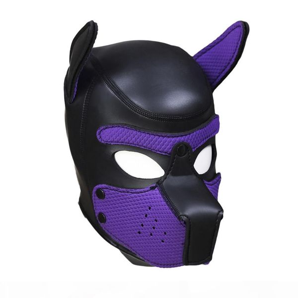 

girls women cosplay props puppy mask role playing sm lady rubber helmet soft latex dog mask new, Silver