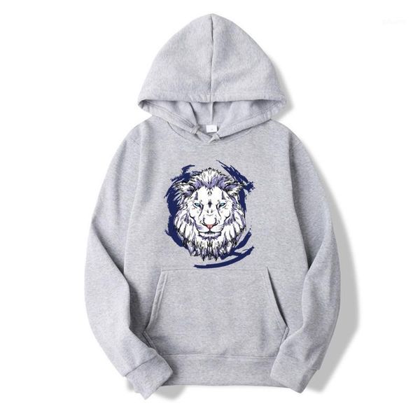 

sweatshirts mens casual hoodies autumn winter pullover vintage animal prints lion1, Black