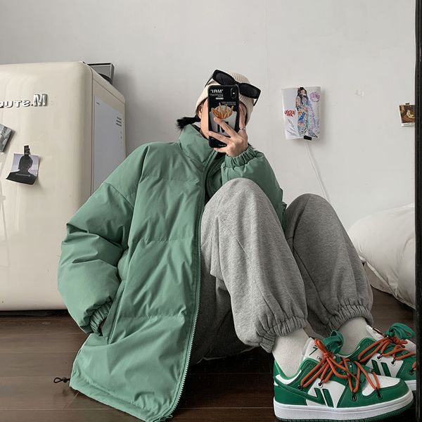 

2021 new men's casual warm parkas winter new couple clothing woman oversize korean streetwear fashion parka w8w3, Black