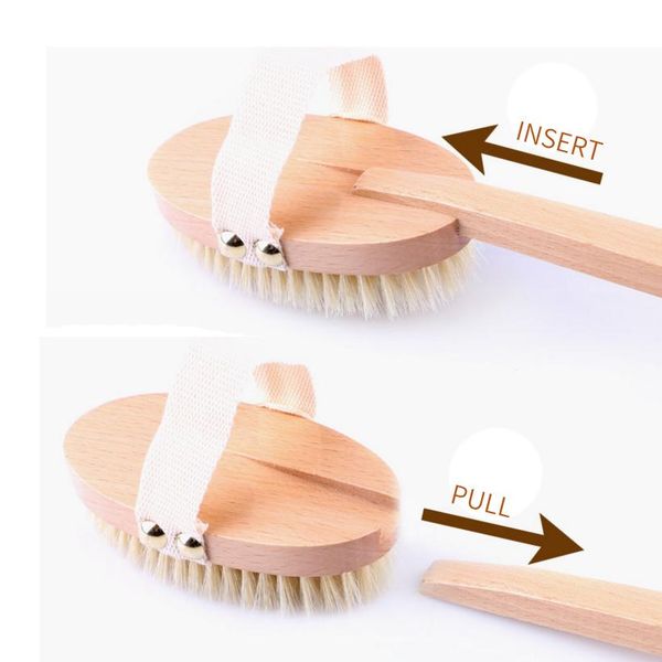 

treesmile натуральная щетина dry brush exfoliating поощрять кровообращение массаж кисти spa здоровье тела массажная ванна кисти d30 sqcxej