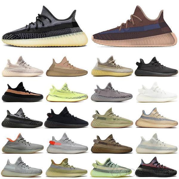 

2019 new men women casual shoes static black bred cream white sesame kanye west v2 sports sneakers eur 36-46 hl6c
