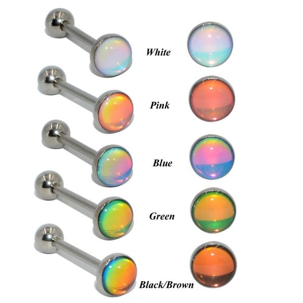 

1pc 316l surgical steel tongue barbell ring flash film bling bling tongue barbell rings 14g fashion piercing body jewelry q sqcmzj, Silver