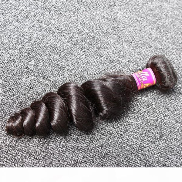 

100% unprocessed peruvian hair extensions 3 bundles wavy loose wave human hair extensions bella, Black