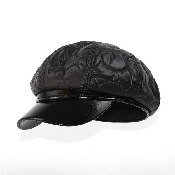 

ladies new light board down dome octagonal hat circle pattern beret winter warm cap all-match retro hat, Blue;gray