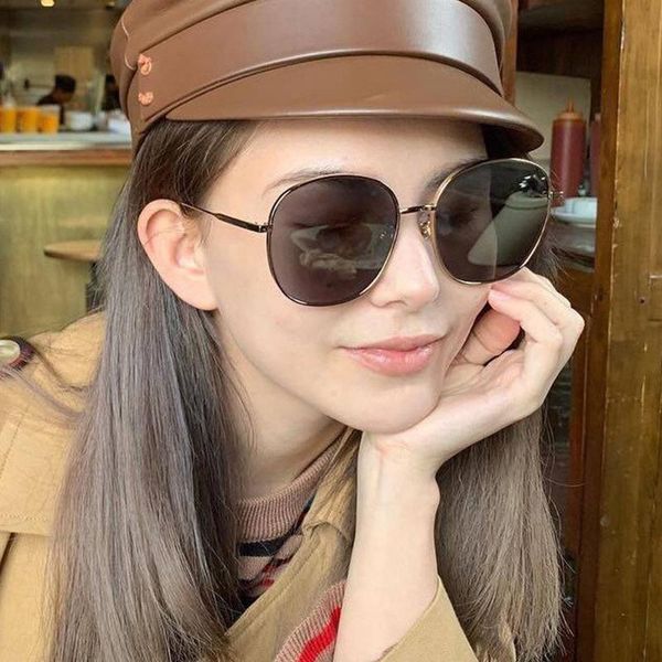 

sunglasses fashionable for women big round driving men's black glasses frame retro vintage mirror metal classic uv400, White;black