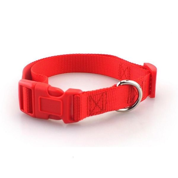 

factory price nylon plain collar, coloured polyester pet necklace, small and medium-sized dog products dhl