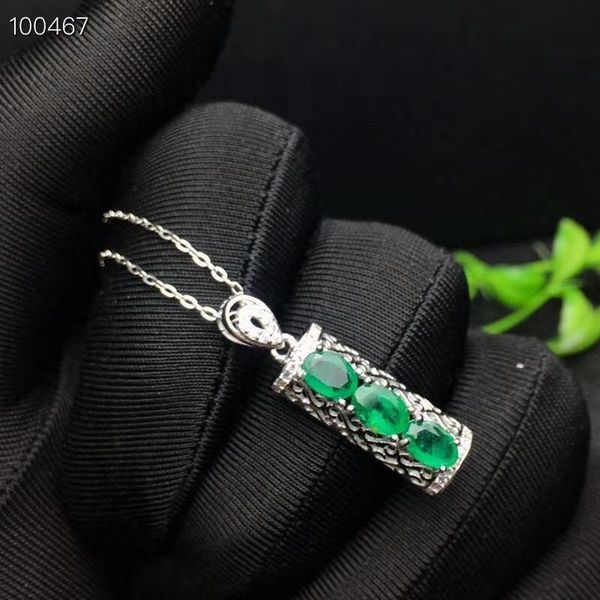 

meibapj new arrival columbia natural emerald pendant necklace 925 solid silver fine wedding jewelry for women