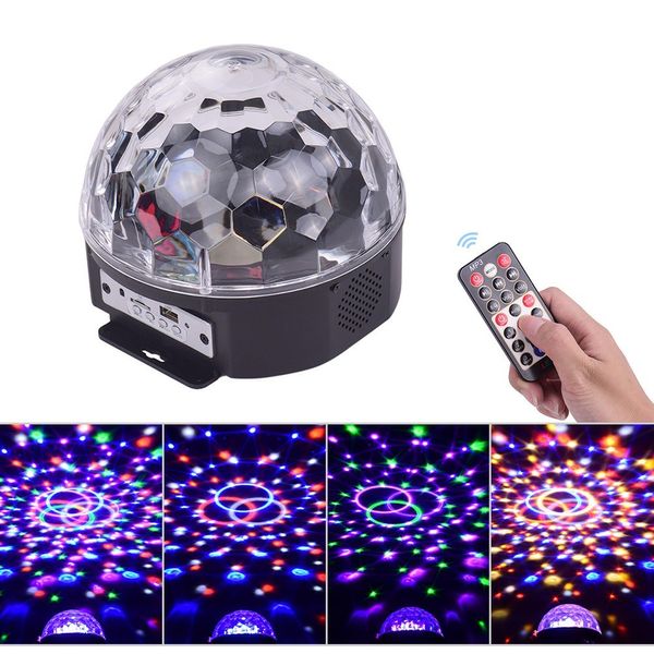 Luz de palco MP3 BT LED Magic Ball Light 9 Cores com controle remoto para festa de festa de bola de discoteca KTV Club DJ Stage