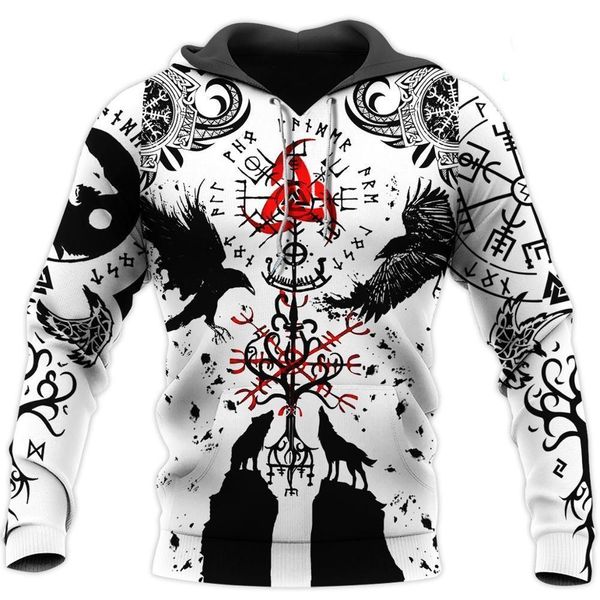 

beautiful vikings tattoo 3d printed men hoodie harajuku fashion hooded sweatshirt autumn hoodies sudadera hombre ws5179, Black