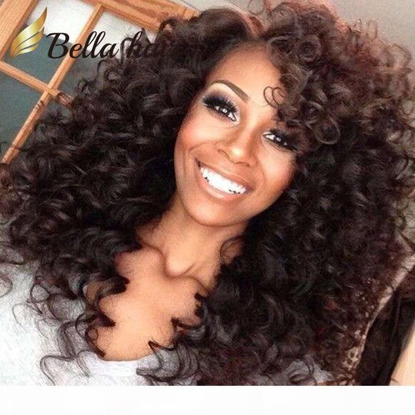 

peruvian hair wigs remy human hair full lace wigs natural color gluless lace curly wigs for black women 150%density bella hair