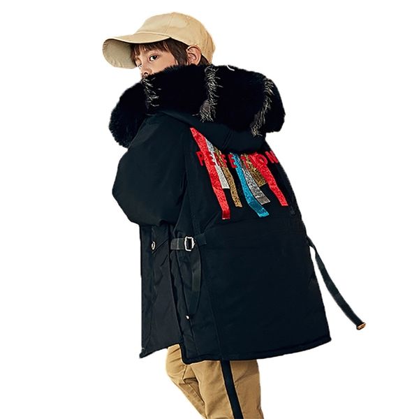 

-30 degree children's down jacket 2020 winter new boys and girls long jacket kids fashion coat for boy parkas snowsuit 2-12year lj20101, Blue;gray