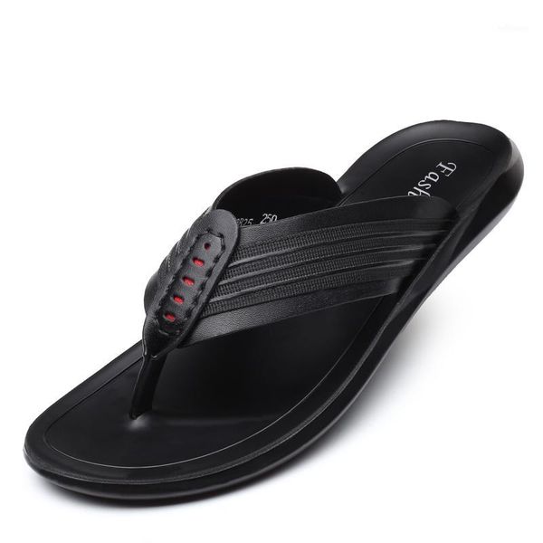 

2020 summer men's microfiber leather sandals new anti-slip sandals fashion youth man leisure slipper shoes1, Black