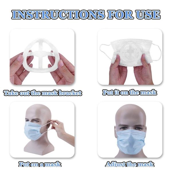 

3d mask bracket inner support frame for sport women kids prevent lipstick off silicone mask holder breathable accessories d3 wmtdhq