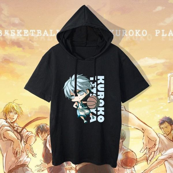 

2021 new casual hoody t shirt men for anime kuroko no basket tetsuya design cosplay women mens hooded t-shirts short sleeve tee d5fb, White;black