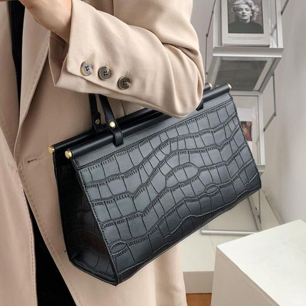 

crocodile pattern large tote armpit bag 2020 fashion new quality pu leather women's designer handbag high capacity shoulder bags