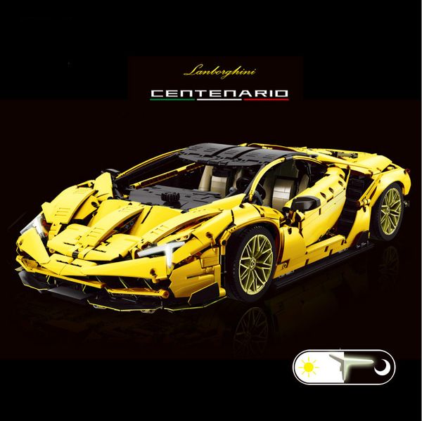 

super 18k k98y 3899 pcs желтый памятный флагманский суперкар гоночный автомобиль строительные блоки кирпичи образовательные игрушки подарок