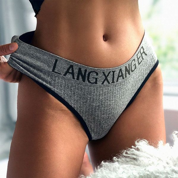 

exy women cotton sports panties underwear seamless letter women's briefs low waist female fashion panty lady lingerie, Black;pink