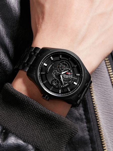 

caluola automatic mechanical watch mens watch mens watch waterproof steel belt business ten genuine brand new fashion, Slivery;brown