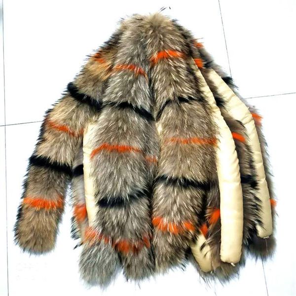 

scarves qearlstar 100% real raccoon fur collar super big 75*16cm women men luxury winter coat jackets colorful decorate zxx235, Blue;gray
