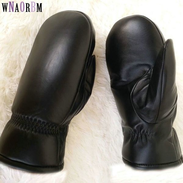 

new extra large sheepskin gloves men' winter thick warm sports gloves outdoor winter gloves t200915, Blue;gray