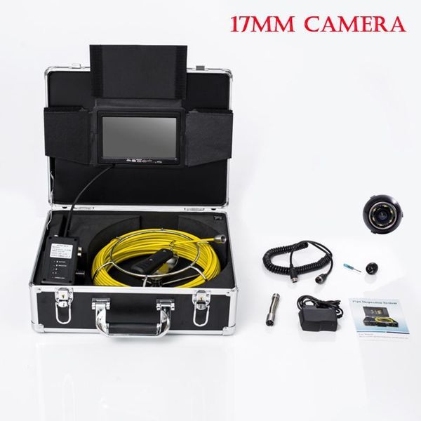 

new 17mm pipe inspection camera with pan and tilt 7 inch monitor 23mm industrial sewer pipeline drain endoscope waterproof 20m1