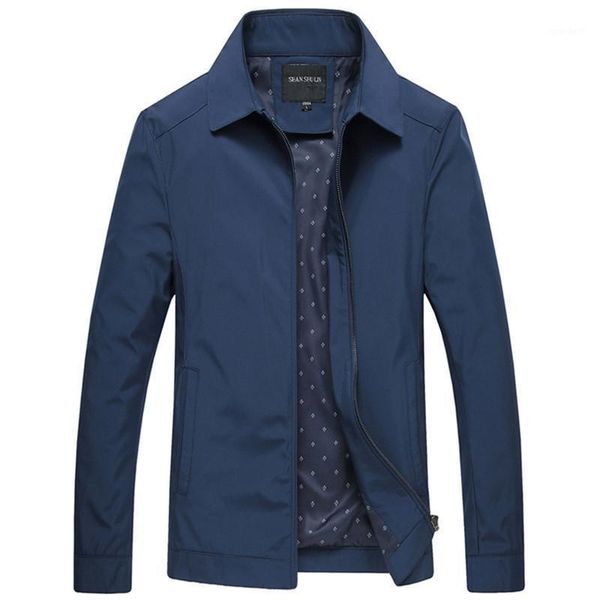 

men's jackets spring autumn jacket men 2021 middle age business casual thin coat stand collar windproof zipper father varsity m-3xl1, Black;brown
