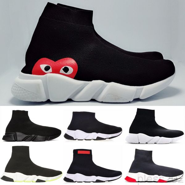 

2019 new platform paris speed trainers knit sock shoe original luxury designer mens womens sneakers casual shoes lj7y