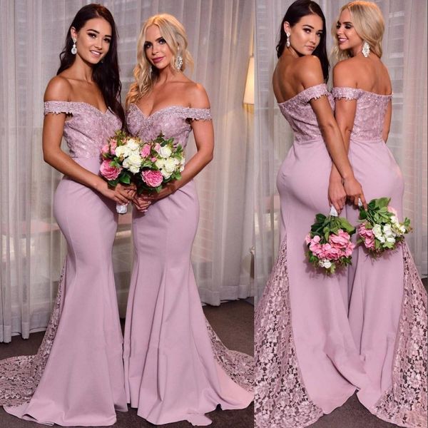 2022 blush rosa vintage de dama de honra aficana vestidos de renda esticada sereia longa comprimento do piso mais tamanho de casamento vestidos de dama de honra convidados de honra