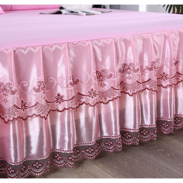 

стегарированная кроватями 100 хлопчатобумажных постельных принадлежностей юбки установлен два в одном оборками jacquacd крышка кровати хлопч