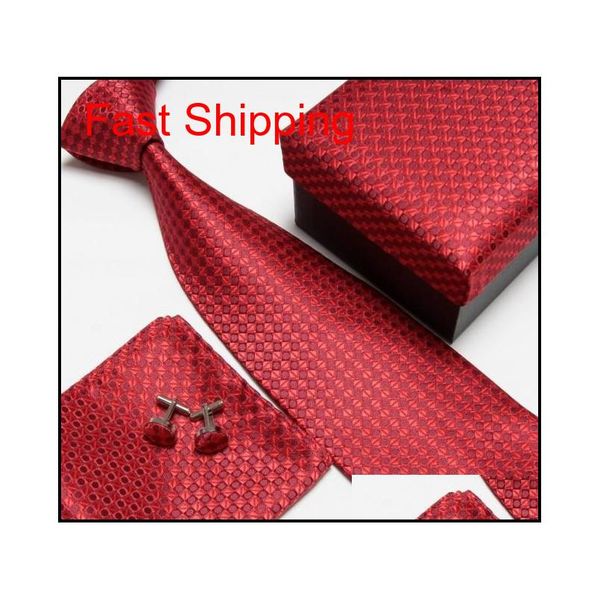 

2017 neck tie set necktie pocket square cufflinks men's ties polyester silk tie 21 style gift boxes are ind qyllkn beauty888, Black;blue