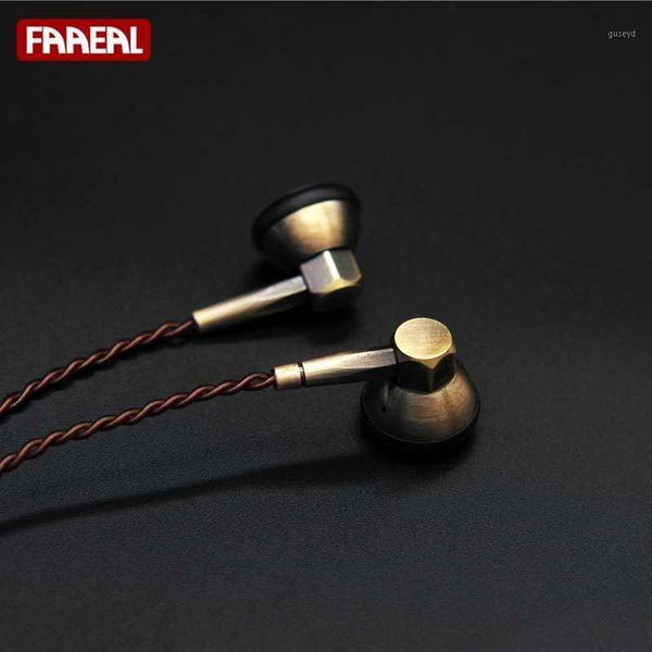 

faaeal datura x metal earphone diy hifi dynamic earbuds in ear flat head earbud music sport running silver copper1