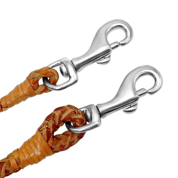 

dog leash rolled round leather braided lead leashes for small medium dogs walking running traini sqcumi