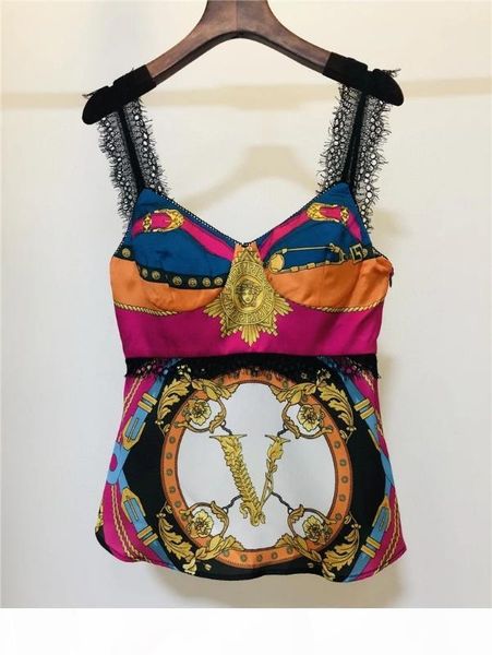 

spring summer 2020 baroque lace stitching camisole, White