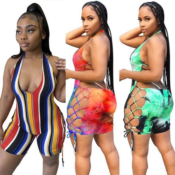 

женщины дизайнер плюс размер сексуальный купальник l-5xl комбинезон летом без спинки покрытия наряды полосатая пляжная одежда повязка повязк, White;black