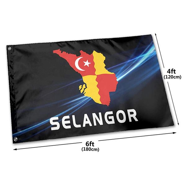 Preço barato Outdoor Indoor Selangor 3x5 Bandeira, Design personalizado 3x5ft impressão, tecido de poliéster impresso, o transporte da gota