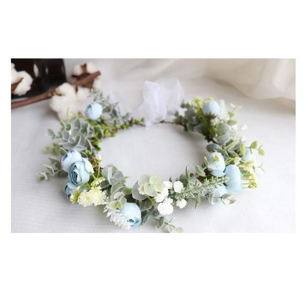 

new camellia flowers wreath crown festival headband women hair accessories headdress girl floral garland wedding floral jllfdw