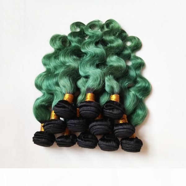

unprocessed brazilian european virgin human hair weft ombre 8-28inch two tone 1b green rare and high-end hair indian remy hair extensions, Black