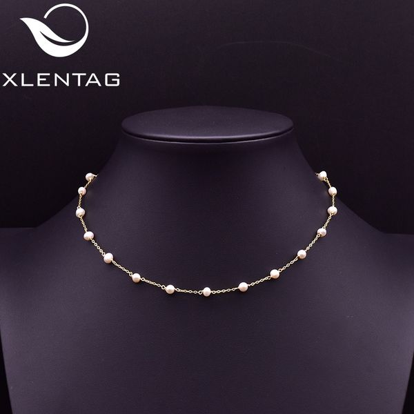 

xlentag minimalist natural pearls choker necklace classic angle women accessories engagement gifts cute bohemian jewerly gn0086 0927, Silver